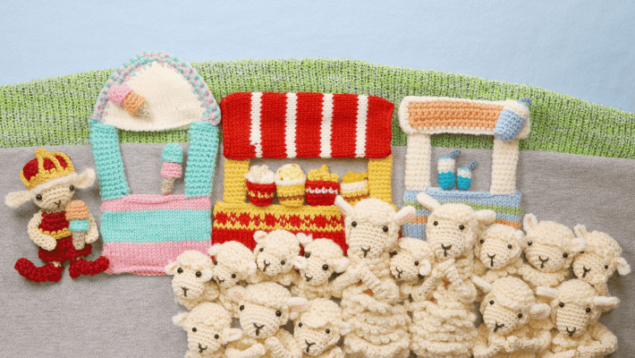 王さまにお願いする羊たちのシーン