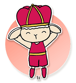 ジャンプしている王さまのイラスト