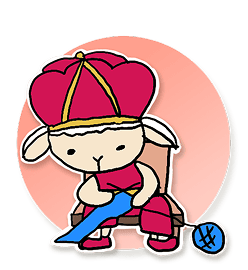 編み物をしながら寝ている王さまのイラスト